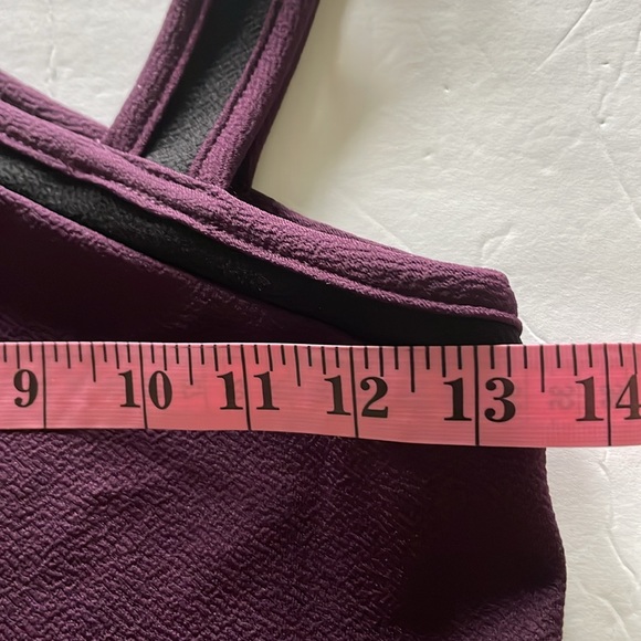 AQUA GIRLS Asymmetric Fit & Flare Plum Dress with Black Trimming Size XL - Picture 5 of 6